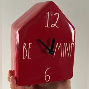 Red Ceramic House-Shaped Wall Clock